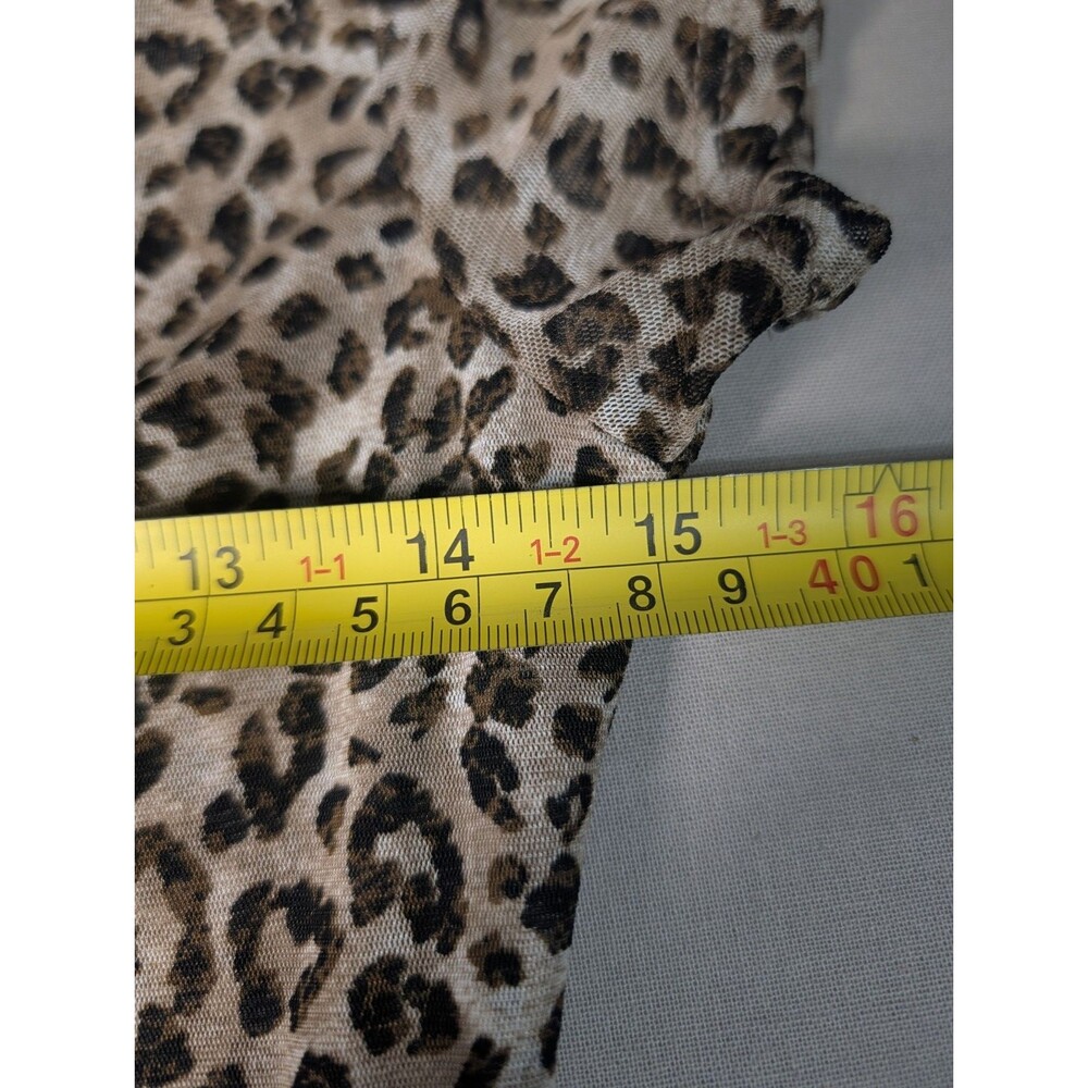 Silence + Noise Leopard Mesh Top M - Mob Wife Office Siren Y2K Animal Print - Picture 9 of 10